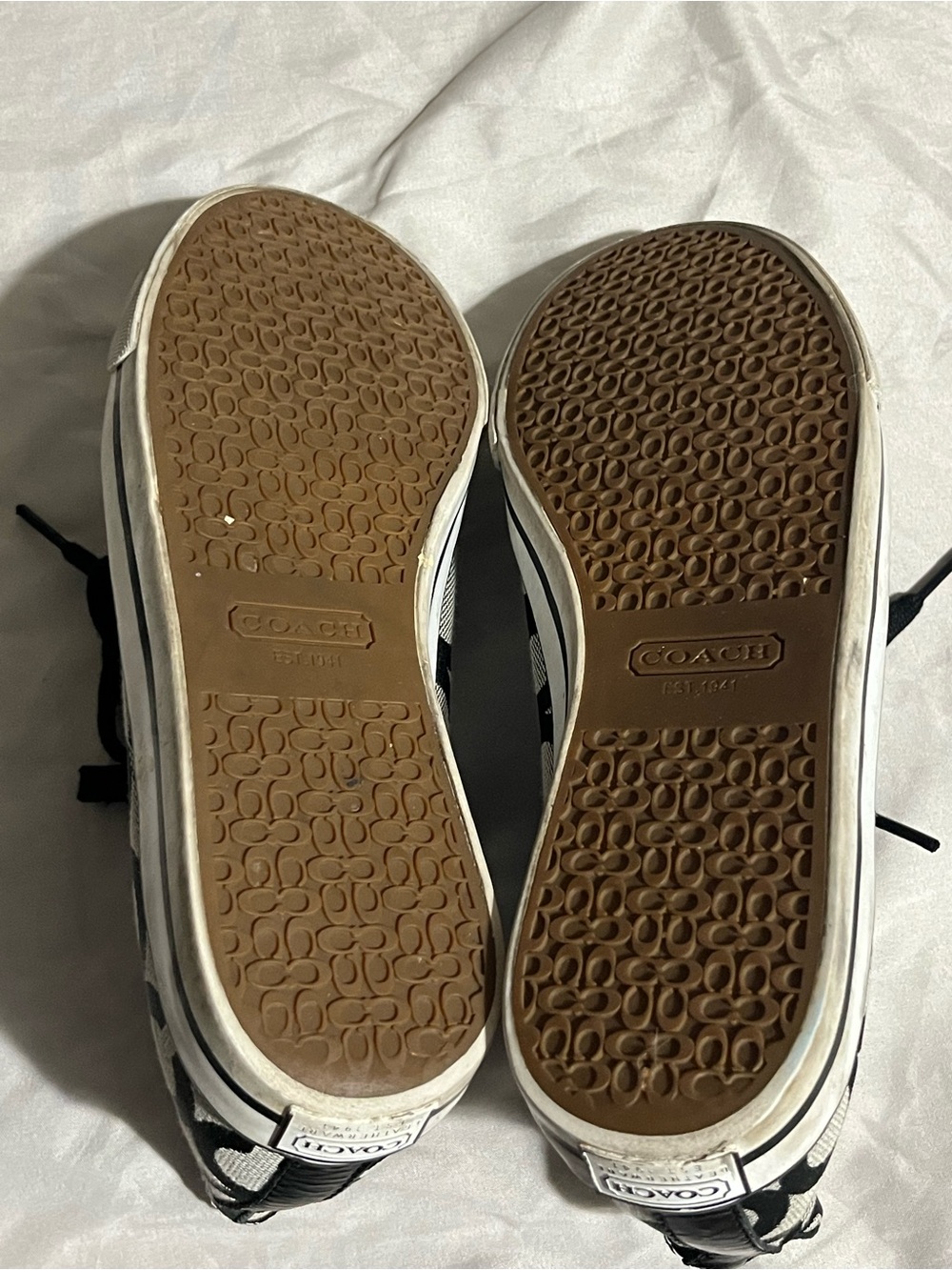 Coach Black Signature Logo High-Top Sneakers Womens Size 8.5 - Picture 6 of 7